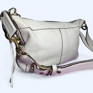 Coach White Leather Shoulder Bag Purse Soho Hobo Cute